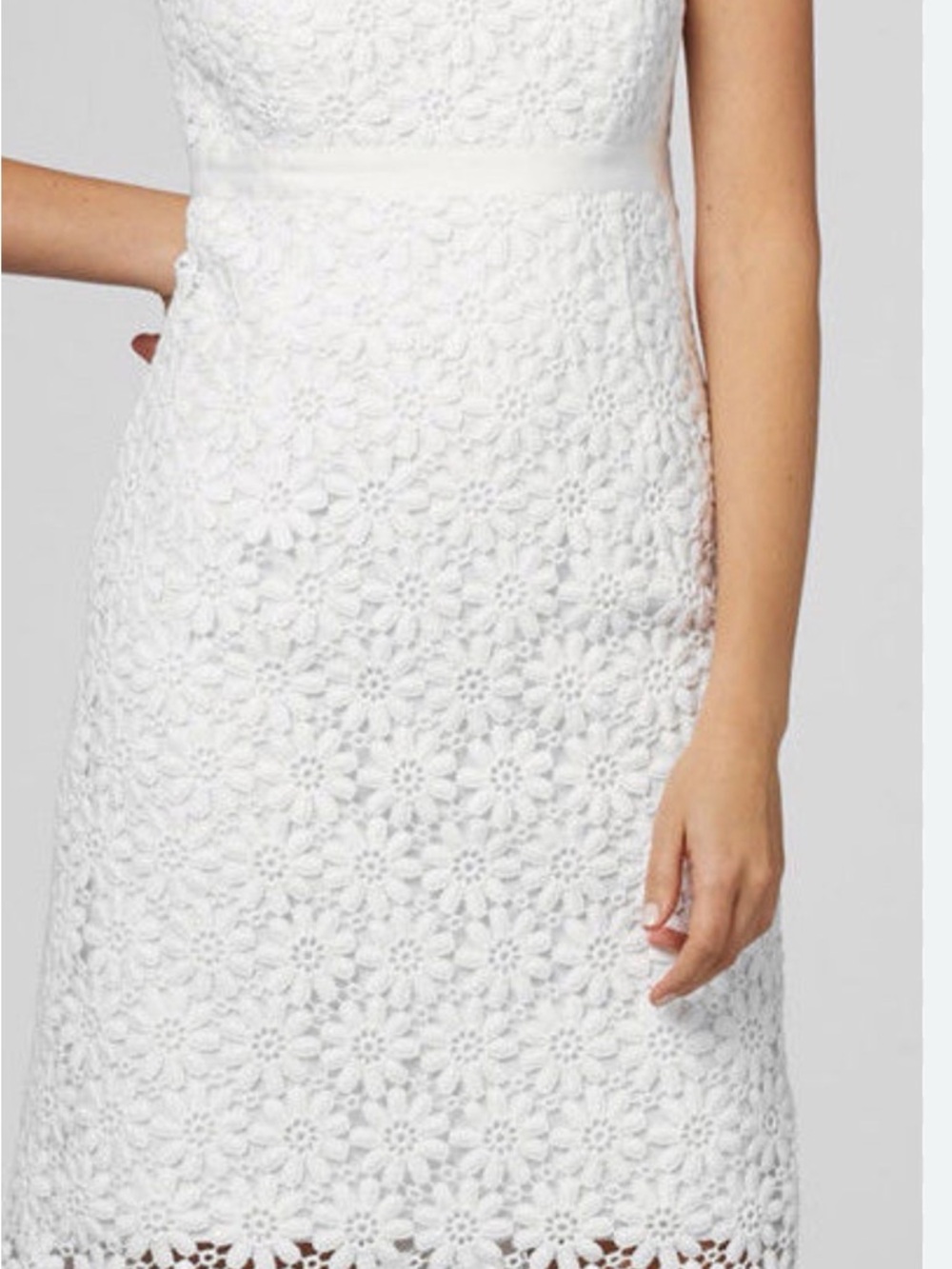 Lilly Pulitzer White Floral Lace Strapless Dress Women's Tie Waist Lined Size 6